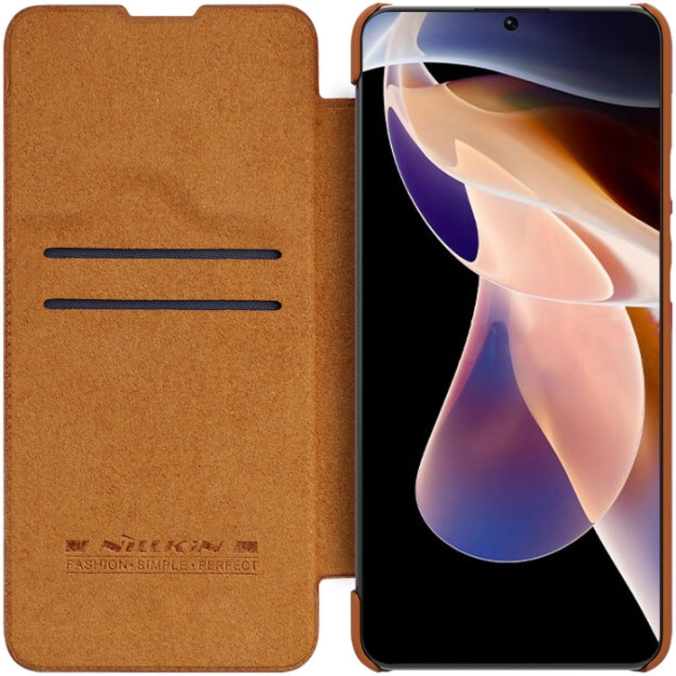 For Xiaomi Redmi Note 11 Pro China / 11 Pro+ Global / Mi 11i / 11i  5G NILLKIN QIN Series Crazy Horse Texture Leather Case(Brown) - Xiaomi Cases by NILLKIN | Online Shopping UK | buy2fix