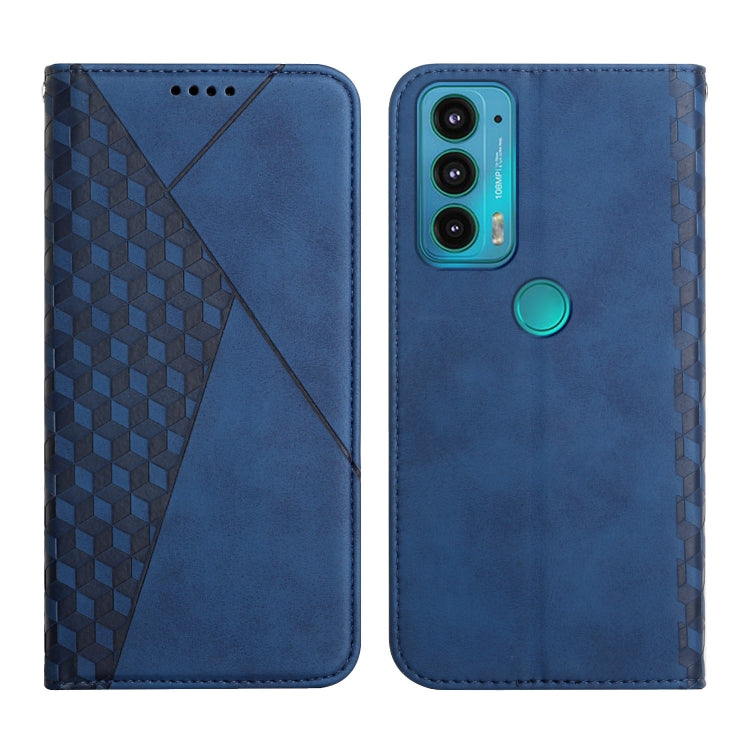 For Motorola Edge 20 Skin Feel Magnetic Leather Phone Case(Blue) - Motorola Cases by buy2fix | Online Shopping UK | buy2fix