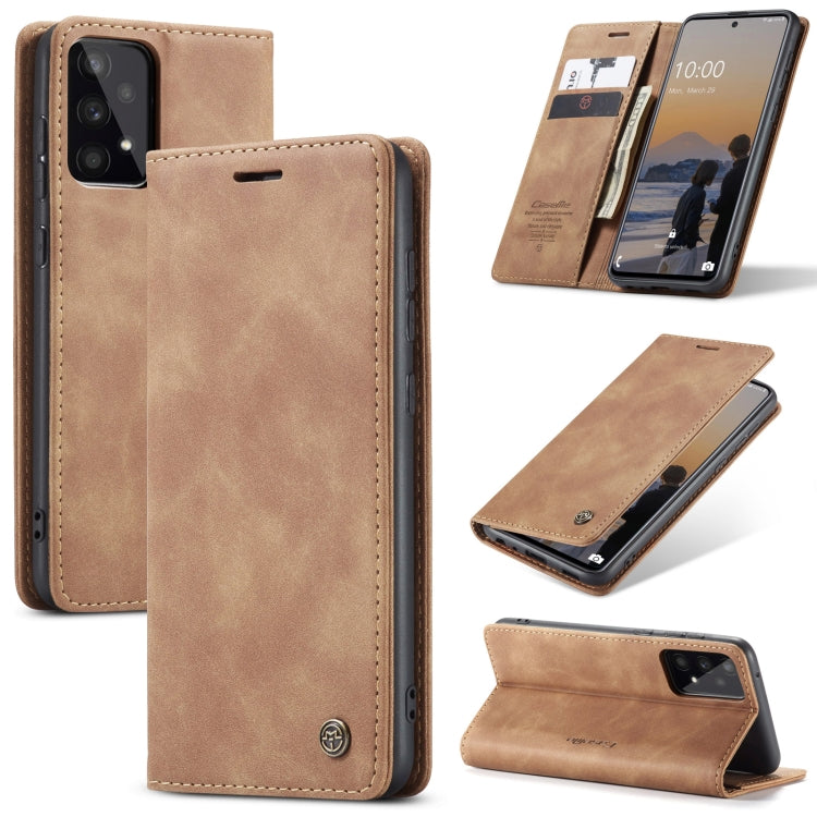 For Samsung Galaxy A33 5G CaseMe 013 Multifunctional Horizontal Flip Leather Phone Case(Brown) - Samsung Accessories by CaseMe | Online Shopping UK | buy2fix