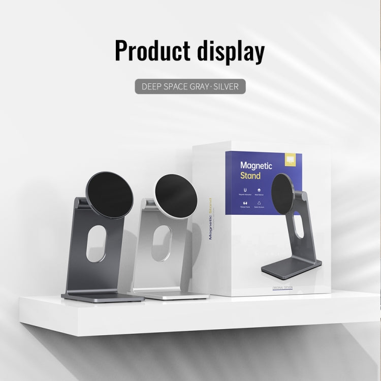 R-JUST SJ18 Square Desktop Magnetic Holder(Grey) - Desktop Holder by R-JUST | Online Shopping UK | buy2fix