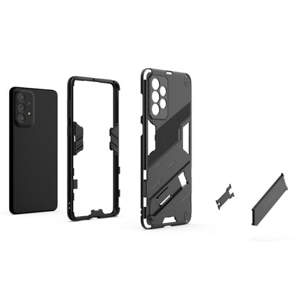 For Samsung Galaxy A73 5G Punk Armor 2 in 1 PC + TPU Shockproof Phone Case with Invisible Holder(Gray) - Samsung Accessories by buy2fix | Online Shopping UK | buy2fix