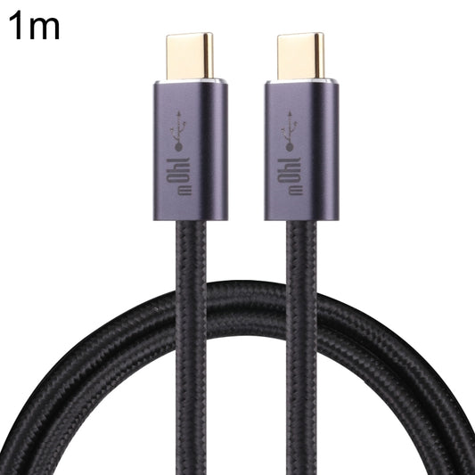 140W USB 2.0 USB-C / Type-C Male to USB-C / Type-C Male Braided Data Cable, Cable Length:1m(Black) - Computer & Networking by buy2fix | Online Shopping UK | buy2fix