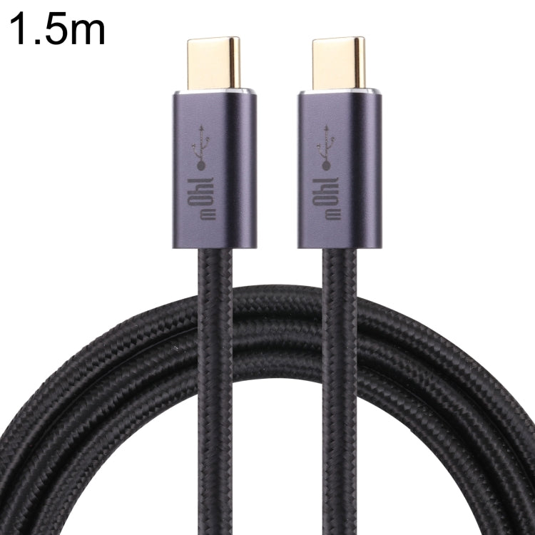 140W USB 2.0 USB-C / Type-C Male to USB-C / Type-C Male Braided Data Cable, Cable Length:1.5m(Black) - Computer & Networking by buy2fix | Online Shopping UK | buy2fix