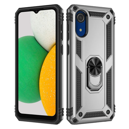 For Samsung Galaxy A03 Core 164mm Shockproof TPU + PC Phone Case with Holder(Silver) - Samsung Accessories by buy2fix | Online Shopping UK | buy2fix