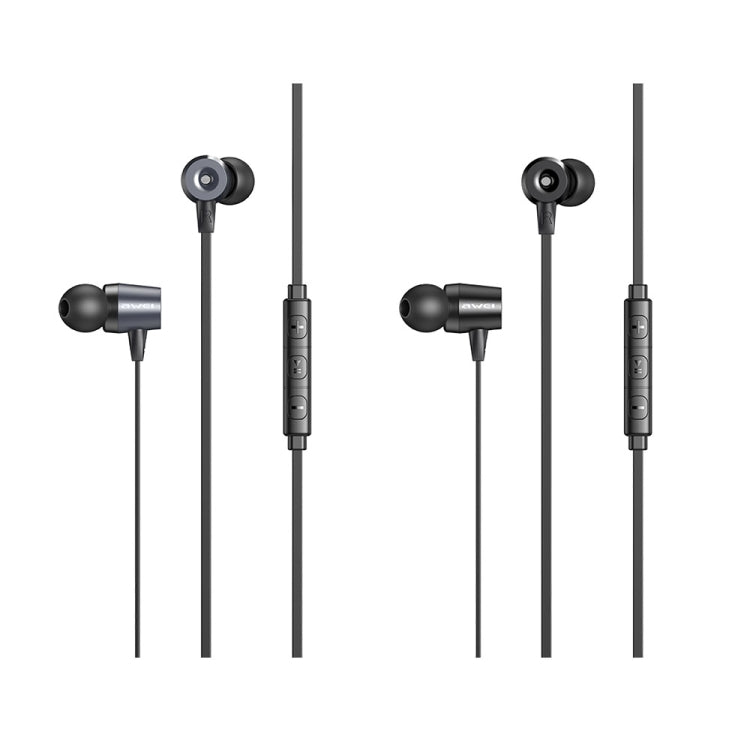 awei L1 Stereo Surround In-ear Wired Earphone(Grey) - In Ear Wired Earphone by awei | Online Shopping UK | buy2fix