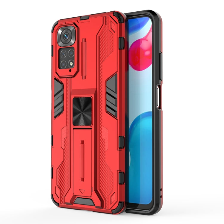 For Xiaomi Redmi Note 11 Global / Note 11S Supersonic PC + TPU Phone Case with Holder(Red) - Xiaomi Accessories by buy2fix | Online Shopping UK | buy2fix