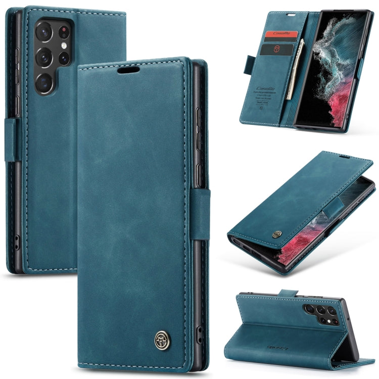 For Samsung Galaxy S22 Ultra 5G CaseMe 013 Multifunctional Leather Phone Case(Blue) - Galaxy S22 Ultra 5G Cases by CaseMe | Online Shopping UK | buy2fix