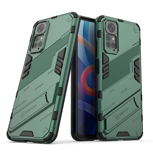 For Xiaomi Redmi Note 11 / Note 11S Global Punk Armor 2 in 1 PC + TPU Shockproof Phone Case with Invisible Holder(Green) - Xiaomi Cases by buy2fix | Online Shopping UK | buy2fix
