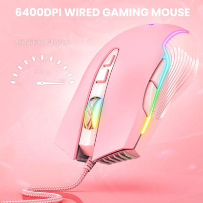 ONIKUMA CW905 RGB Lighting Wired Mouse(Pink) - Wired Mice by ONIKUMA | Online Shopping UK | buy2fix