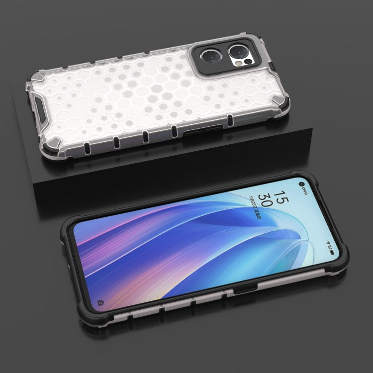 For OPPO Reno7 5G Global / Find X5 Lite Shockproof Honeycomb PC + TPU Phone Case(White) - OPPO & vivo Accessories by buy2fix | Online Shopping UK | buy2fix