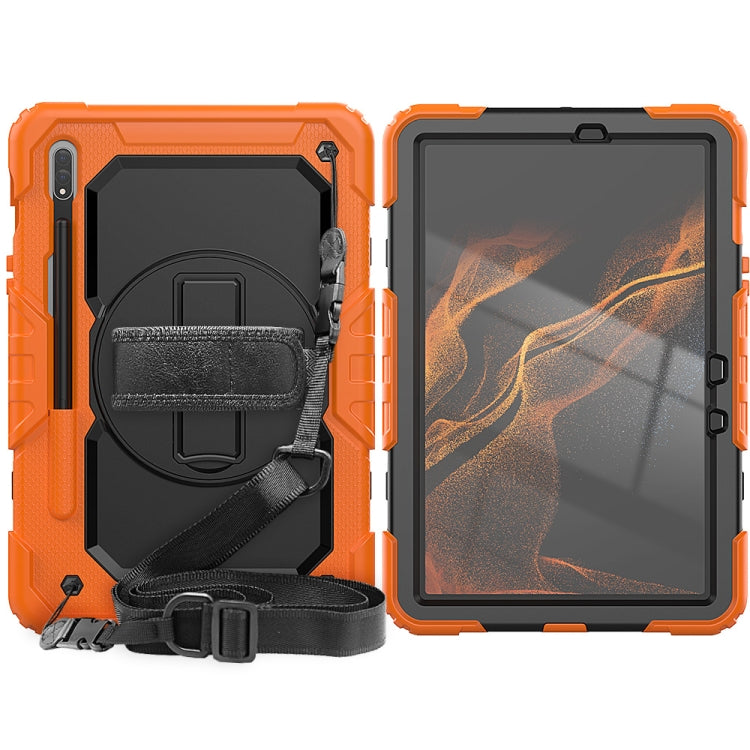 For Samsung Galaxy Tab S8 11 inch SM-X700 Silicone + PC Tablet Case(Orange+Black) - Galaxy Tab S8 Cases by buy2fix | Online Shopping UK | buy2fix