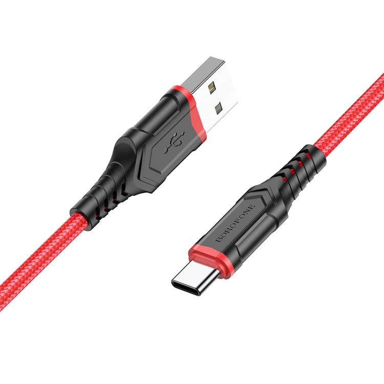 Borofone BX67 1m 2.4A USB to Type-C Charging Sync Data Cable(Red) -  by Borofone | Online Shopping UK | buy2fix