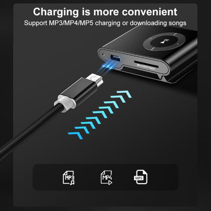 5 PCS Mini USB to USB A Woven Data / Charge Cable for MP3, Camera, Car DVR, Length:0.25m(Black) - Camera Accessories by buy2fix | Online Shopping UK | buy2fix