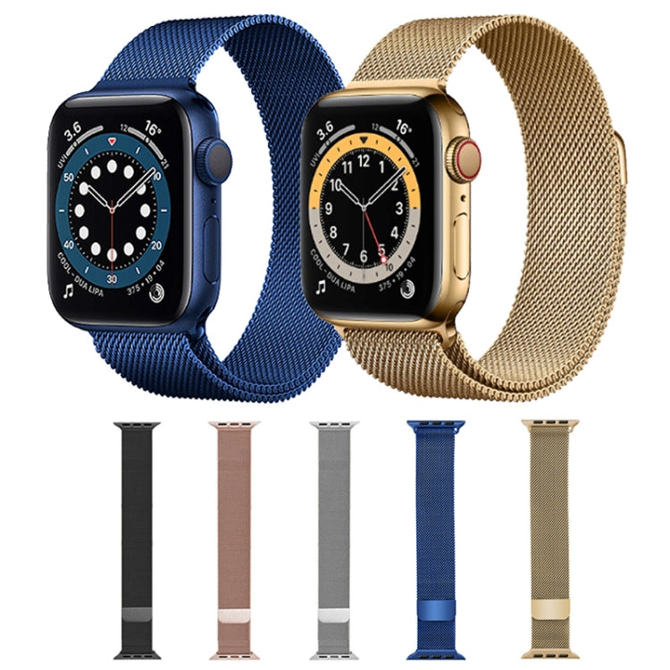 For Apple Watch Series 9&8&7 41mm / SE 3&SE 2&6&SE&5&4 40mm / 3&2&1 38mm Mutural Milanese Stainless Steel Watch Band(Gold) - Watch Bands by buy2fix | Online Shopping UK | buy2fix