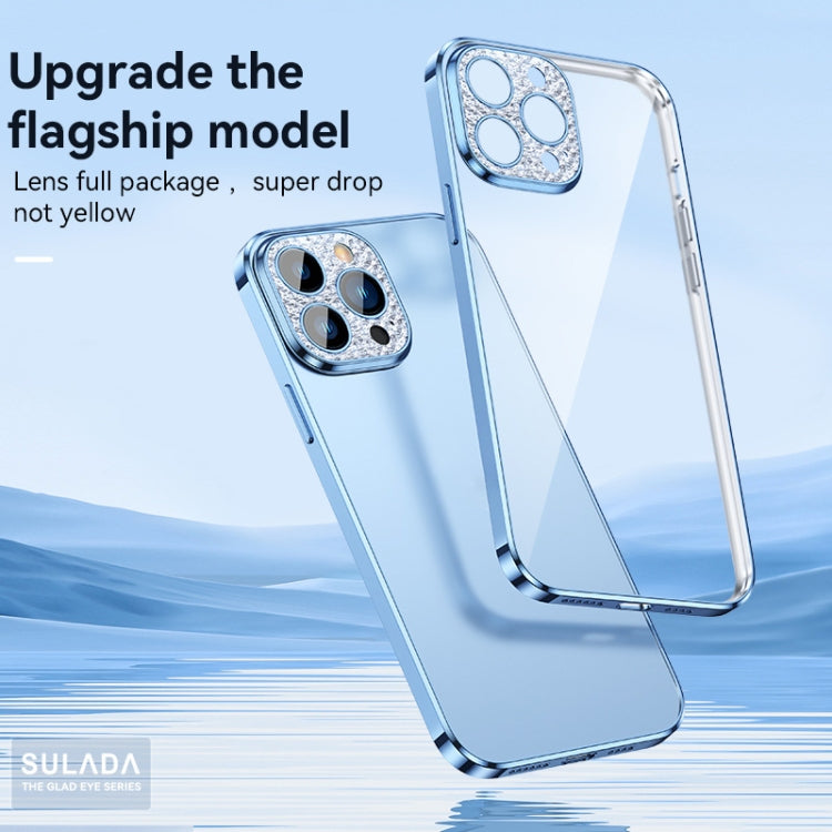 For iPhone 11 Pro Max SULADA Diamond Lens Protector Plated Frosted Case (Sierra Blue) - iPhone 11 Pro Max Cases by SULADA | Online Shopping UK | buy2fix