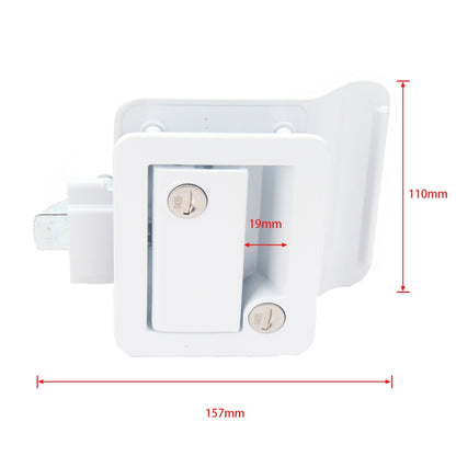 A5981-02 White RV Paddle Entry Door Lock Latch - In Car by buy2fix | Online Shopping UK | buy2fix