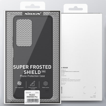 For Xiaomi Redmi K50 / K50 Pro NILLKIN Frosted Shield Pro PC + TPU Phone Case(Black) - Xiaomi Cases by NILLKIN | Online Shopping UK | buy2fix