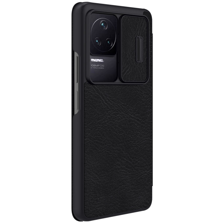 For Xiaomi Redmi K50 / K50 Pro NILLKIN QIN Series Pro Sliding Camera Cover Leather Phone Case(Black) - Xiaomi Cases by NILLKIN | Online Shopping UK | buy2fix