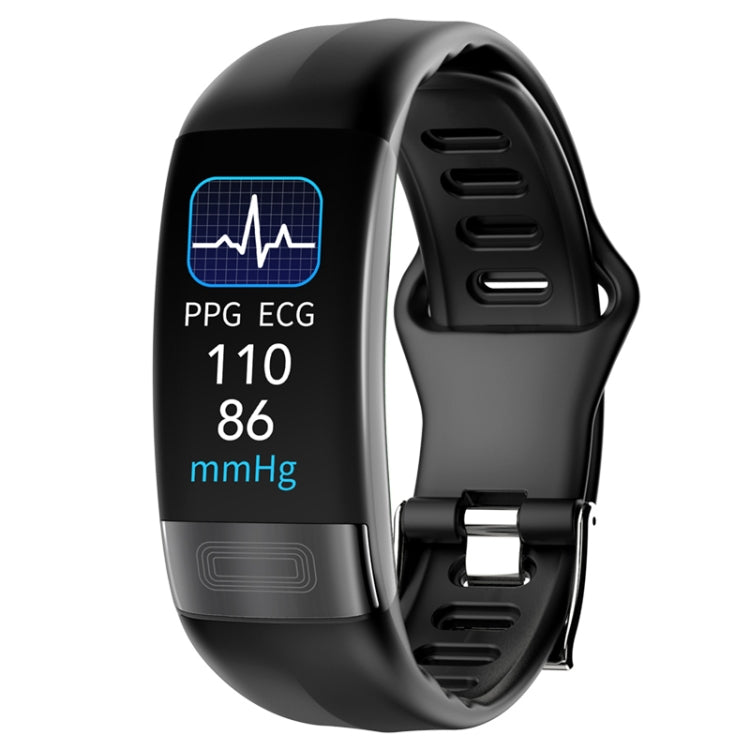 P11 Plus 0.96 inch Screen ECG+HRV Smart Health Bracelet, Support Body Temperature, Dynamic Heart Rate, ECG Monitoring, Blood Oxygen Monitor(Black) - Smart Wear by buy2fix | Online Shopping UK | buy2fix