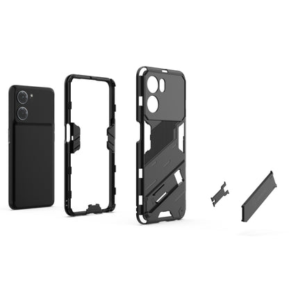 For OPPO K10 5G China Punk Armor 2 in 1 PC + TPU Shockproof Phone Case with Invisible Holder(Blue) - OPPO Cases by buy2fix | Online Shopping UK | buy2fix