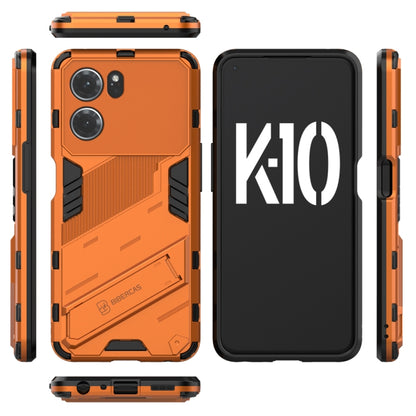 For OPPO K10 5G China Punk Armor 2 in 1 PC + TPU Shockproof Phone Case with Invisible Holder(Orange) - OPPO Cases by buy2fix | Online Shopping UK | buy2fix