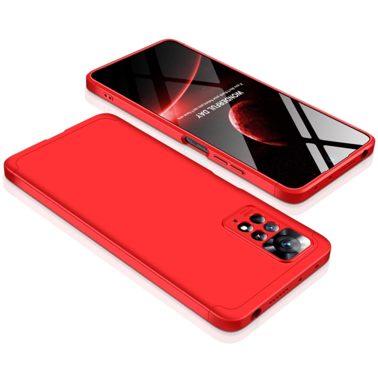 For Xiaomi Redmi Note 11 Pro 4G / 5G Global GKK Three Stage Splicing Full Coverage PC Case(Red) - Redmi Note 11 Pro Case by GKK | Online Shopping UK | buy2fix