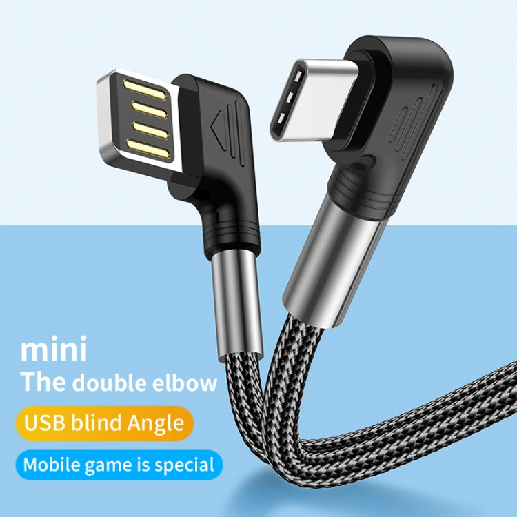 3A USB to USB-C/Type-C Double Elbow Charging Cable(3m) -  by buy2fix | Online Shopping UK | buy2fix