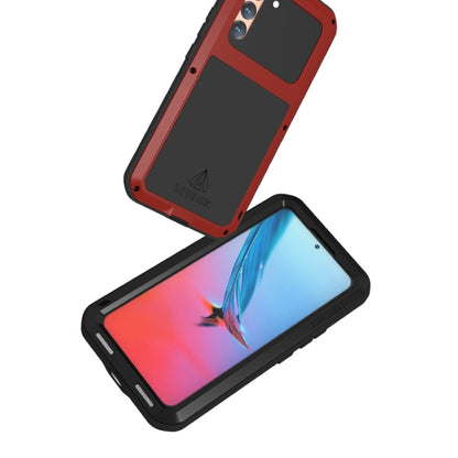 For Samsung Galaxy S22  LOVE MEI Metal Shockproof Waterproof Dustproof Protective Phone Case with Glass(Red) - Galaxy S22 5G Cases by LOVE MEI | Online Shopping UK | buy2fix