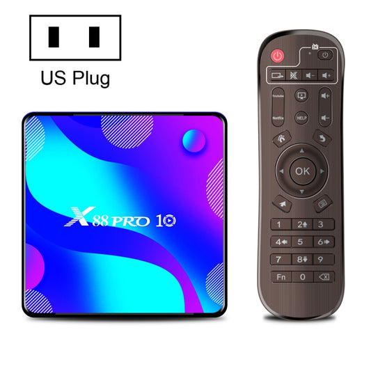 X88 PRO10 4K Smart TV BOX Android 11.0 Media Player, RK3318 Quad-Core 64bit Cortex-A53, RAM: 2GB, ROM: 16GB(US Plug) - Consumer Electronics by buy2fix | Online Shopping UK | buy2fix