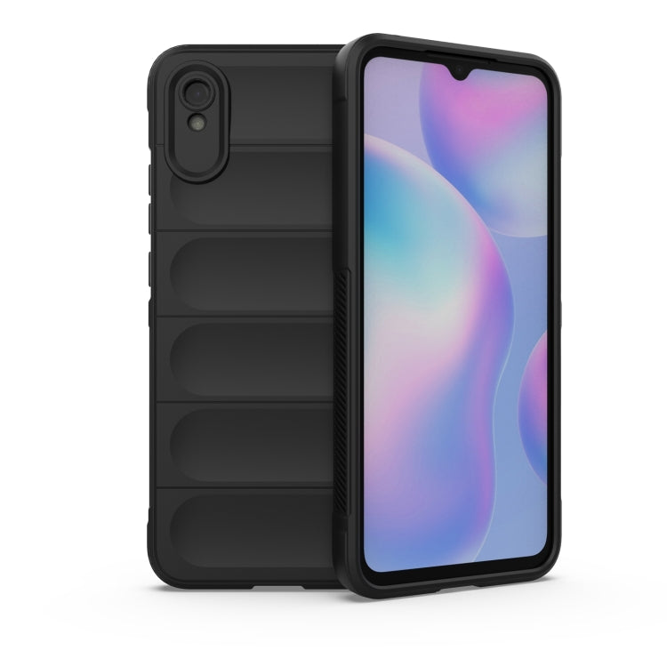 For Xiaomi Redmi 9A Magic Shield TPU + Flannel Phone Case(Black) - Xiaomi Cases by buy2fix | Online Shopping UK | buy2fix