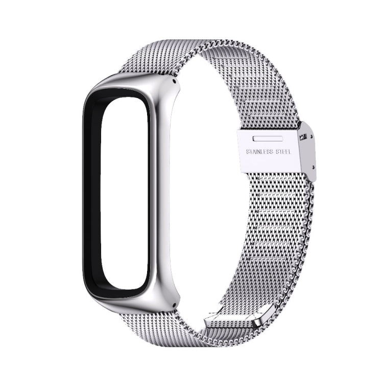 For Samsung Galaxy Fit 2 MIJOBS Milan Buckle Stainless Steel Watch Band(Silver) - Smart Wear by MIJOBS | Online Shopping UK | buy2fix