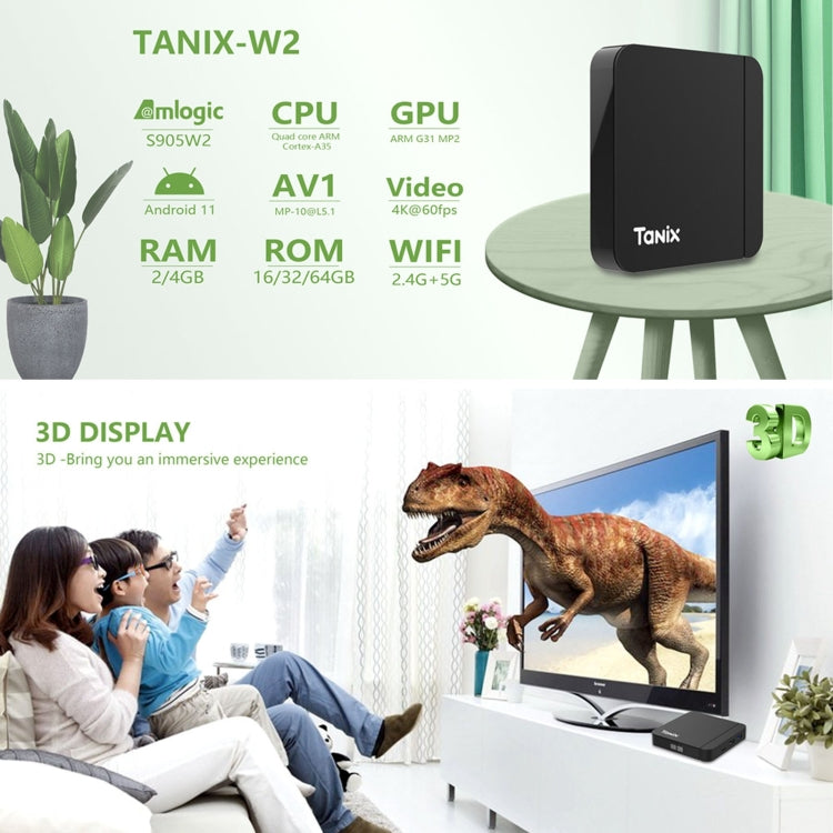 Tanix W2 Amlogic S905 Quad Core Smart TV Set Top Box, RAM:4G+32G With Dual Wifi/BT(AU Plug) - Amlogic S905 by buy2fix | Online Shopping UK | buy2fix