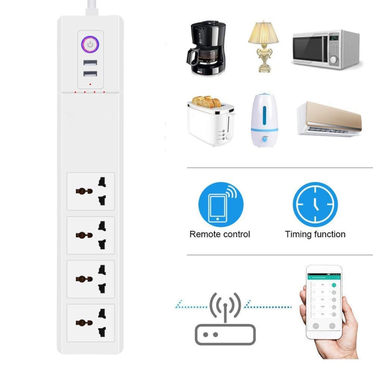 WiFi 16A SM-SO306-M 4 Holes + 2 USB Multi-purpose Smart Power Strip(EU Plug) - Consumer Electronics by buy2fix | Online Shopping UK | buy2fix