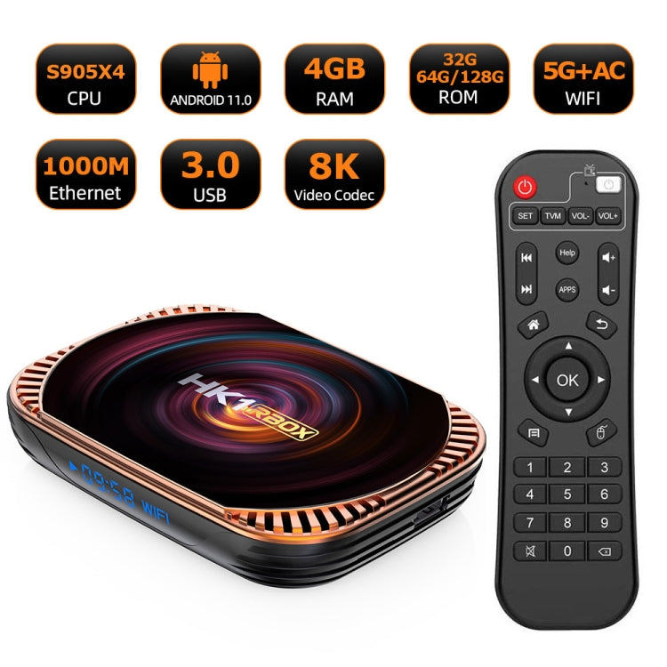 MECOOL HK1RBOX X4 4K TV Box, Android 11 Amlogic S905X4 CPU with RC 4GB+32GB(EU Plug) - Amlogic S905 by MECOOL | Online Shopping UK | buy2fix