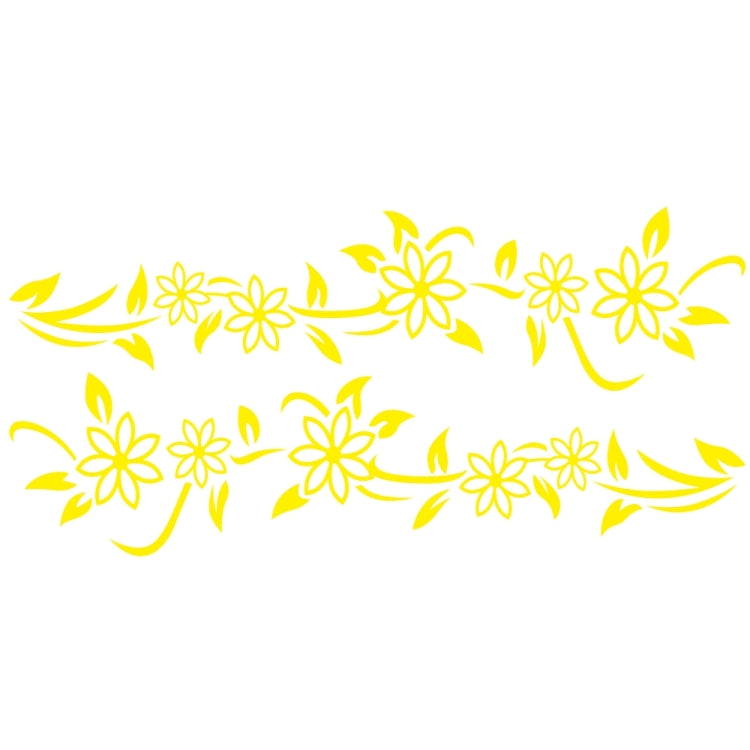 2 PCS/Set D-378 Flower Totem Pattern Car Modified Decorative Sticker(Yellow) - In Car by buy2fix | Online Shopping UK | buy2fix