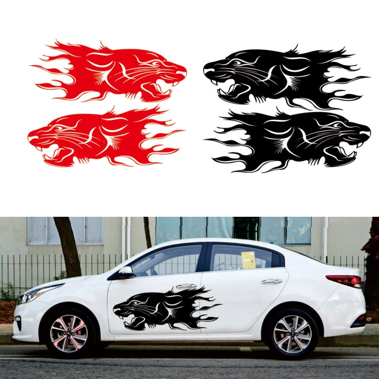 2 PCS/Set D-417 Lion Pattern Car Modified Decorative Sticker(Red) - In Car by buy2fix | Online Shopping UK | buy2fix