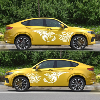2 PCS/Set D-498 Pterosaur Spitfire Pattern Car Modified Decorative Sticker(White) - In Car by buy2fix | Online Shopping UK | buy2fix