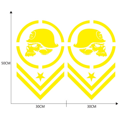 2 PCS/Set D-739 Skull Pattern Car Modified Decorative Sticker(Yellow) - In Car by buy2fix | Online Shopping UK | buy2fix