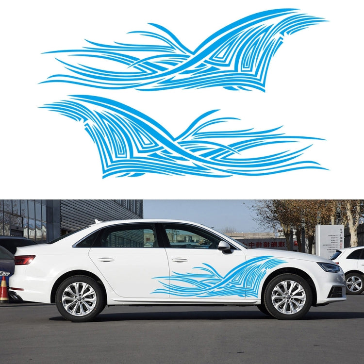 2 PCS/Set D-752 Lines Pattern Car Modified Decorative Sticker(Blue) - In Car by buy2fix | Online Shopping UK | buy2fix