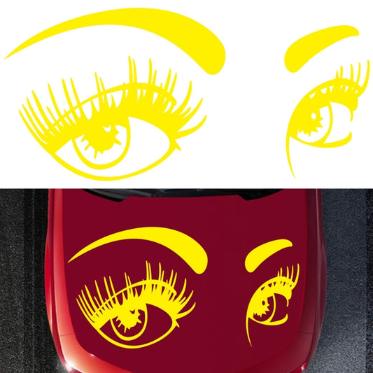 D-821 Beauty Eyes Pattern Car Modified Decorative Sticker(Yellow) - In Car by buy2fix | Online Shopping UK | buy2fix