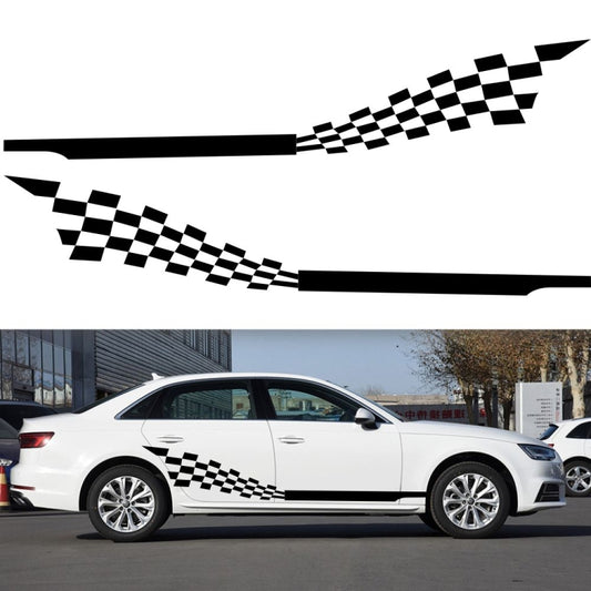 2 PCS/Set D-944 Striped Plaid Pattern Car Modified Decorative Sticker(Black) - In Car by buy2fix | Online Shopping UK | buy2fix