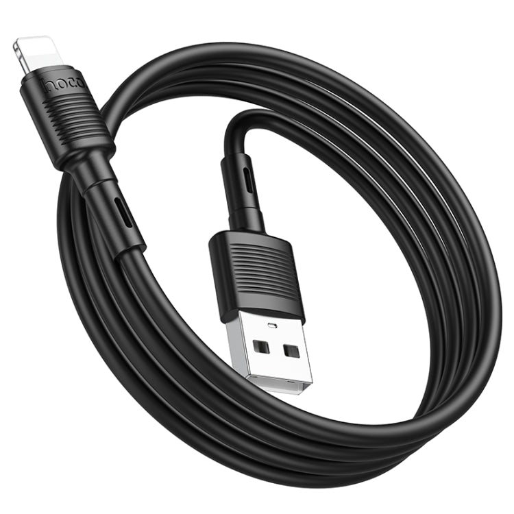 hoco X83 2.4A USB to 8 Pin Victory Charging Data Cable，Length：1m(Black) - Normal Style Cable by hoco | Online Shopping UK | buy2fix