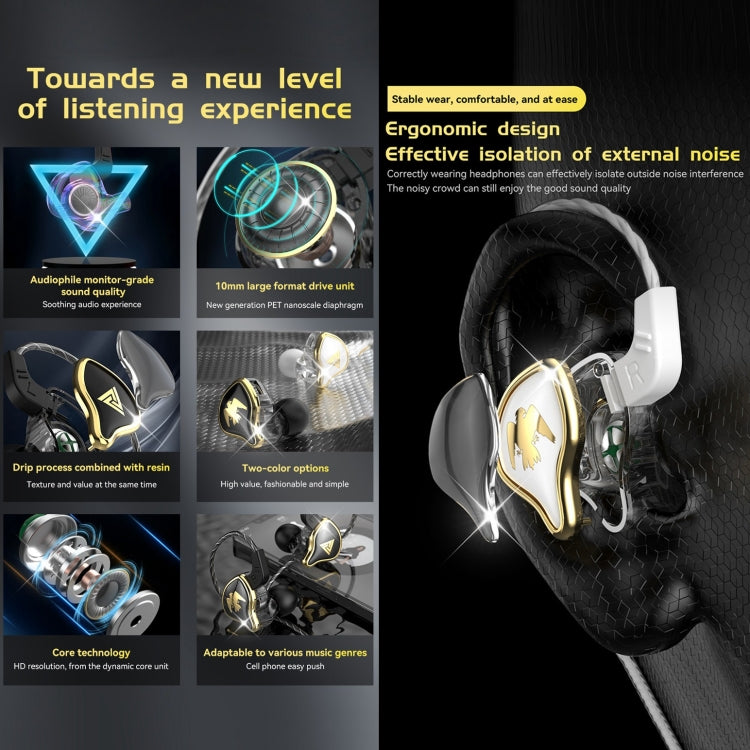 QKZ AK6-Ares Sports In-ear HIFI Wired Control Earphone with Mic(Black) - In Ear Wired Earphone by QKZ | Online Shopping UK | buy2fix
