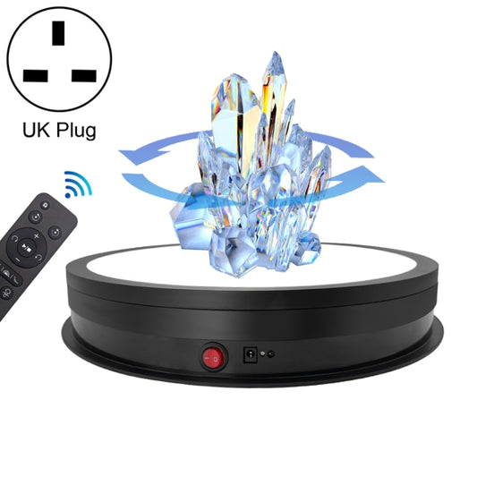 42cm LED Light Electric Rotating Display Stand Turntable, Power Plug:UK Plug(Black) - Camera Accessories by buy2fix | Online Shopping UK | buy2fix