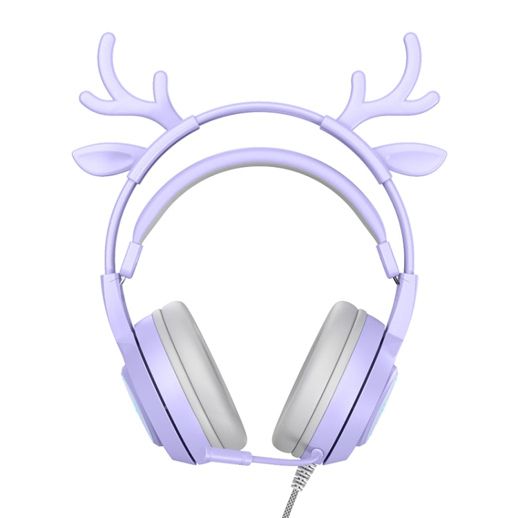 SOYTO SY-G25 Antlers RGB HD Microphone 3D Space Sound Wired Gaming Headset(Purple) - Multimedia Headset by SOYTO | Online Shopping UK | buy2fix
