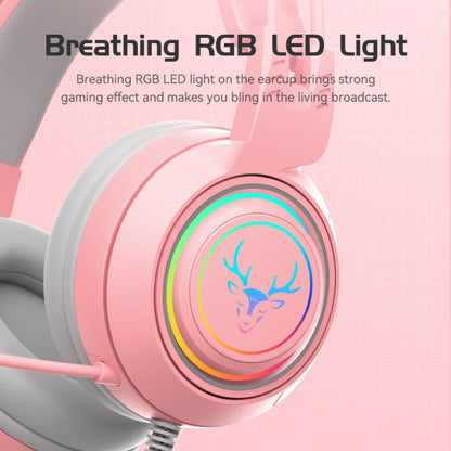 SOYTO SY-G25 Antlers RGB HD Microphone 3D Space Sound Wired Gaming Headset(Pink) - Multimedia Headset by SOYTO | Online Shopping UK | buy2fix