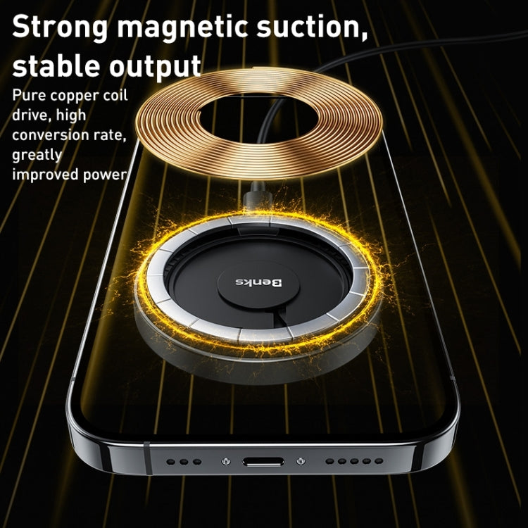 Benks W09 Transparent Magnetic Wireless Charger(Black) - Apple Accessories by Benks | Online Shopping UK | buy2fix