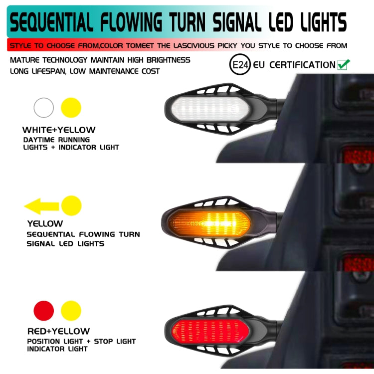 4 PCS Modified Motorcycle 16LEDs Brake Turn Tail Light, Transparent Shell(Red Light + Yellow Light) - In Car by buy2fix | Online Shopping UK | buy2fix