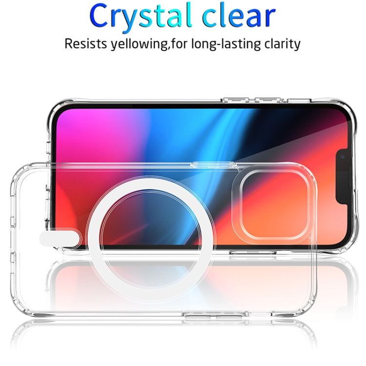 For iPhone 14 Plus Magsafe Magnetic Four Corner Airbags Phone Case (Transparent) - iPhone 14 Plus Cases by buy2fix | Online Shopping UK | buy2fix