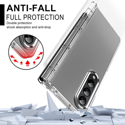 For Samsung Galaxy Z Fold4 Skin Feel Two-color Contact Lens Hinge Flip Phone Case with Pen Slot(Transparent) - Galaxy Z Fold4 5G Cases by buy2fix | Online Shopping UK | buy2fix